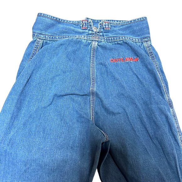 VTG HIGH RISE JOGGER JEANS SZ 22" BLUE DENIM SUPER HIGH RISE BARE BACK MOM JEANS - Picture 5 of 5
